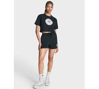 Converse Chuck Taylor All Star Patch Cropped T-Shirt Polyester For Women In Black, Size Medium