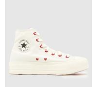 Converse Chucks in Love All Star Lift Trainers in White & Red UK 3 (EU 35)