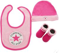 Converse Crib Set Baby Hat Bib Bootie 3 Piece Set In Pink UK 0M - 12 M