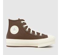 Converse Dark Brown All Star EVA Lift Hi Junior Trainers UK 1 (EU 33)