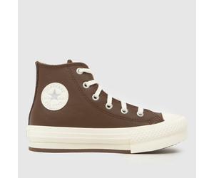Converse Dark Brown All Star EVA Lift Hi Junior Trainers UK 10 (EU 27)