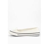 Converse Girls Dainty Ballerina Slip, White/Ecru, Size 8 White/Ecru