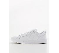 Converse Junior Boys Pro Blaze Strap Foundational Leather Ox Trainers - White/White, White/White, Size 4 Older White/White