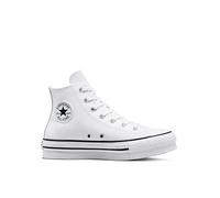 Converse Junior Girls Leather EVA Lift Hi Top Trainers, White, Size 3 White