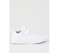 Converse Kids Boys Pro Blaze Strap Foundational Leather Ox Trainers, White/White, Size 13 Younger White/White