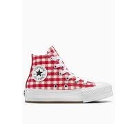 Converse Kids Chuck Taylor All Star Eva Lift Hi Tops - Red Gingham, Red, Size 10 Younger Red