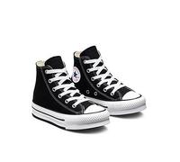 Converse All Star Eva Lift Hi Youth Platform Trainers BLACK WHITE Lace