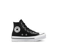 Converse Kids Girls Leather Eva Lift Hi Top Trainers, Black, Size 10 Younger Black