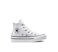 Converse Kids Girls Leather Eva Lift Hi Top Trainers, White, Size 10 Younger White