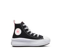 Converse Kids Girls Move Canvas Hi Top Trainers - Black/Pink, Black/Pink/White, Size 10 Younger Black/Pink/White