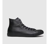 Converse Unisex Leather Hi Top Trainers, Black/Black, Size 8, Women Black/Black
