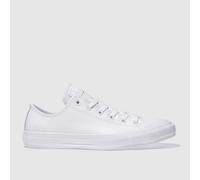 Converse Unisex Leather Ox Trainers, White/White, Size 10, Women White/White