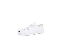 Converse Men's Jack Purcell Gold Standard Leather Oxfords, White/White/Black, 11.5 Women/10 Men