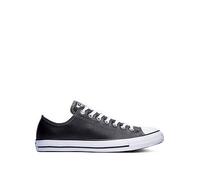 Converse Mens Leather Ox Trainers - Black, Black/White, Size 9.5, Men Black/White