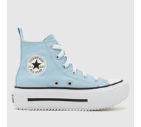 Converse Pale Blue All Star Lift Double Stack Girls Junior Trainers UK 12 (EU 30)