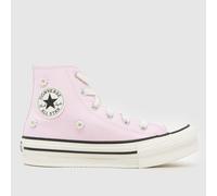 Converse Pale Pink All Star EVA Lift Hi Beaded Girls Junior Trainers UK 1 (EU 33)