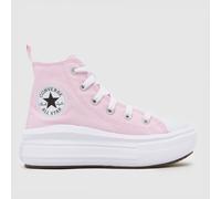 Converse Pale Pink All Star Move Hi Girls Junior Trainers UK 11 (EU 28½)