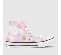 Converse Pink Multi All Star Hi 1V Girls Junior Trainers UK 12 (EU 30)