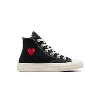Converse Play Comme Des Garçons Single Heart Chuck 70 High-Top Shoe Canvas For Kids In Black, Size 2 Black 2