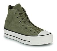 Converse Shoes (High-top Trainers) CHUCK TAYLOR ALL STAR LIFT PLATFORM COLORFUL SUEDE in Green 3.5