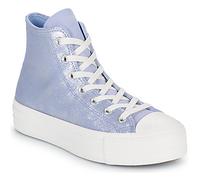 Converse Shoes (High-top Trainers) CHUCK TAYLOR ALL STAR LIFT PLATFORM SUEDE SHIMMER in Blue 4.5