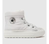 Converse Silver All Star Disco Hi Girls Toddler Trainers UK 1 (EU 33)