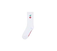 Converse Star Chevron Cherry Crew Socks In White, Size Large White Large