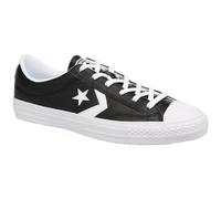 CONVERSE STAR PLAYER OX LOW TRAINERS. BLACK LEATHER & WHITE, 16 UK, 51.5 EU, NEW