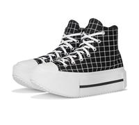 Converse Unisex-Adult Chuck Taylor All Star Lift Double Stack Platform Plaid Sneaker, Black/White/Black, 9.5 Women/7.5 Men