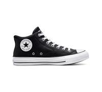 Converse Unisex Adult Chuck Taylor All Star Malden Street Faux Leather Mid Top Sneaker, Black/White/Black, 10 Women/8 Men