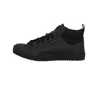 Converse Unisex Chuck Taylor All Star Malden Street Mid High Sneaker Boot Leather - Lace up Closure Style - Black, Black/Black/Black, 14 Women/12 Men