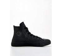 Converse Unisex Leather Hi Top Trainers, Black/Black, Size 3, Women Black/Black