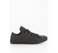 Converse Unisex Leather Ox Trainers, Black/Black, Size 4, Women Black/Black