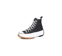 Converse Unisex Run Star Hike Canvas Platform Sneaker, Black White, 4 UK