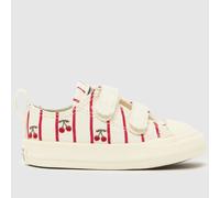 Converse White & Red All Star Lo 2V Girls Toddler Trainers UK 6 (EU 22)