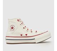 Converse White & Red Chucks in Love EVA Lift Hi Girls Junior Trainers UK 1 (EU 33)