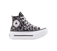 Converse - Women's canvas wedge sneakers - Chuck Taylor All Star Lift Double Stack Platform Leopard Black/Frozen Thistle/White for Women - Size 37 White 37