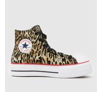 Converse Women's All Star Lift Trainers in Brown & Black, Leopard Print, Size: 3 UK 3 (EU 35)