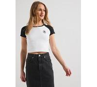 Converse Womens Chuck Patch Colourblock Short Sleeved Top, Converse Black, Size Xl, Women Converse Black