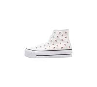 Converse Women's Chuck Taylor All Star High-top Platform Sneaker, Egret/Soft Red/White, 8