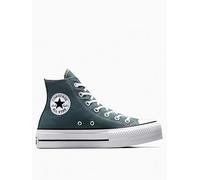 Converse Womens Chuck Taylor All Star Lift Canvas Hitrue Nature/Natural Ivory/Black, Green, Size 7, Women Green