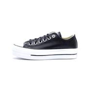 Converse Womens Leather Lift Ox Trainers, Black/Black/White, Size 6, Women Black/Black/White