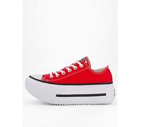 Converse Womens Chuck Taylor All Star Lift Double Stack Platform Low Top - Red, Red, Size 4, Women Red