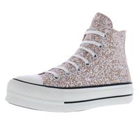 Converse Women's Chuck Taylor All Star Lift Platform Glitter Sneaker, Dusty Cinder/Egret/Black, 4 UK