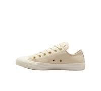 Converse Women's Chuck Taylor All Star Low-top Mono Leather Sneaker, Egret/Egret/Gold, 8.5 UK