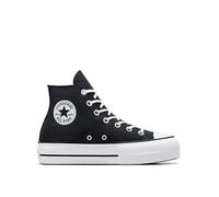 Converse Womens Lift Wide Foundation High Tops Trainers - Black/White, Black/White/White, Size 6, Women Black/White/White