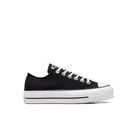 Converse Womens Lift Wide Foundation Ox Trainers - Black/Black, Black/Black/White, Size 7, Women Black/Black/White