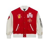 Converse X Lfc Woven Varsity Jacket Polyester In Red, Size XXS Red XXS