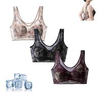 Converselyon Bra, Elle Bloom Bras for Senior Women, Ellebloom - Ice Silk Lace Everyday Cooling Comfort Bra (3Pcs-B,M)