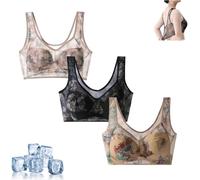 Converselyon Bra, Elle Bloom Bras for Senior Women, Ellebloom - Ice Silk Lace Everyday Cooling Comfort Bra (3Pcs-C,XL)